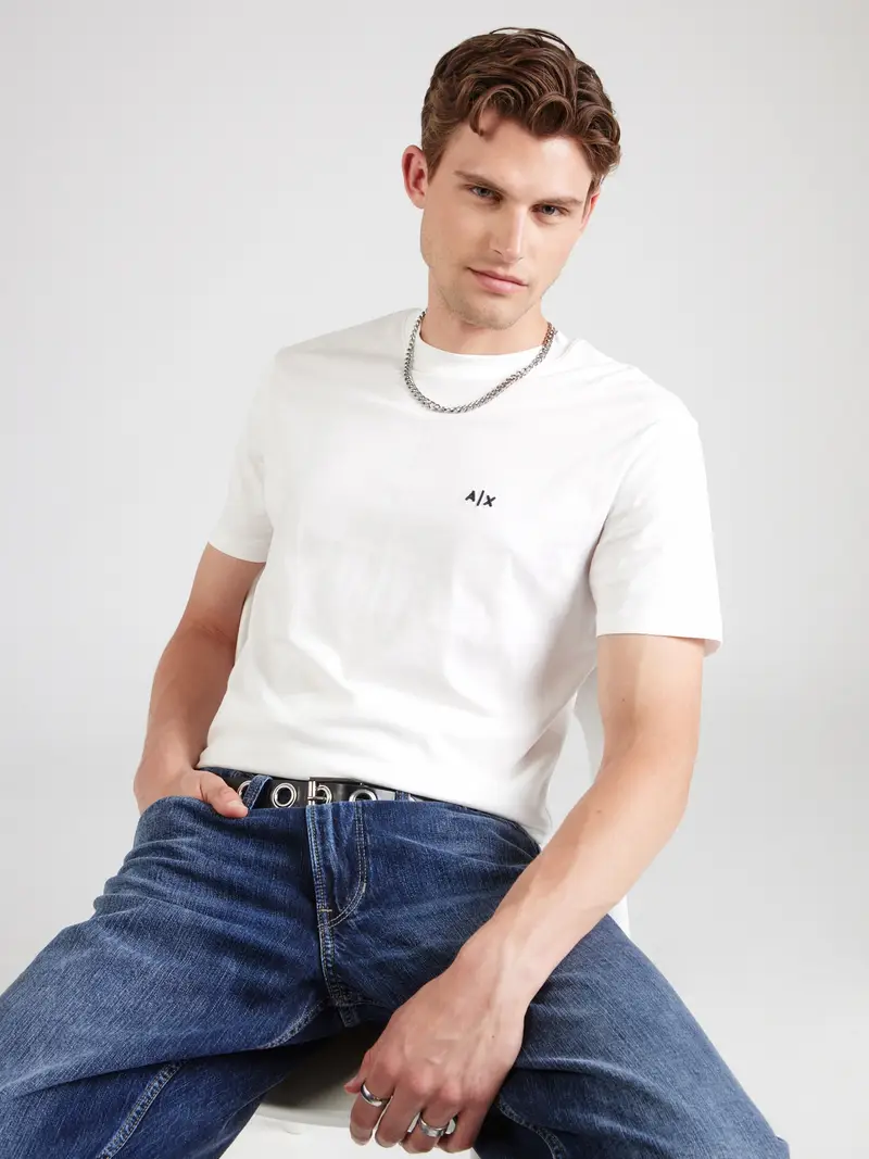 ARMANI EXCHANGE Maglietta nero / offwhite miniatura 2