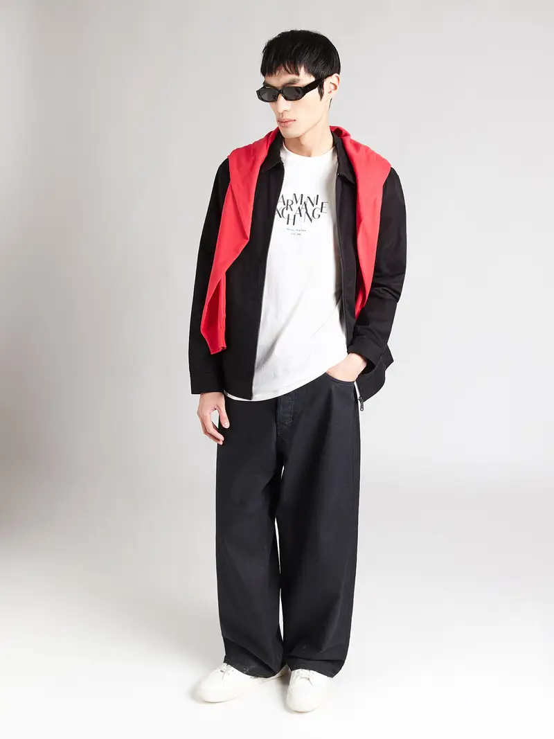 Maglietta nero / offwhite miniatura 2