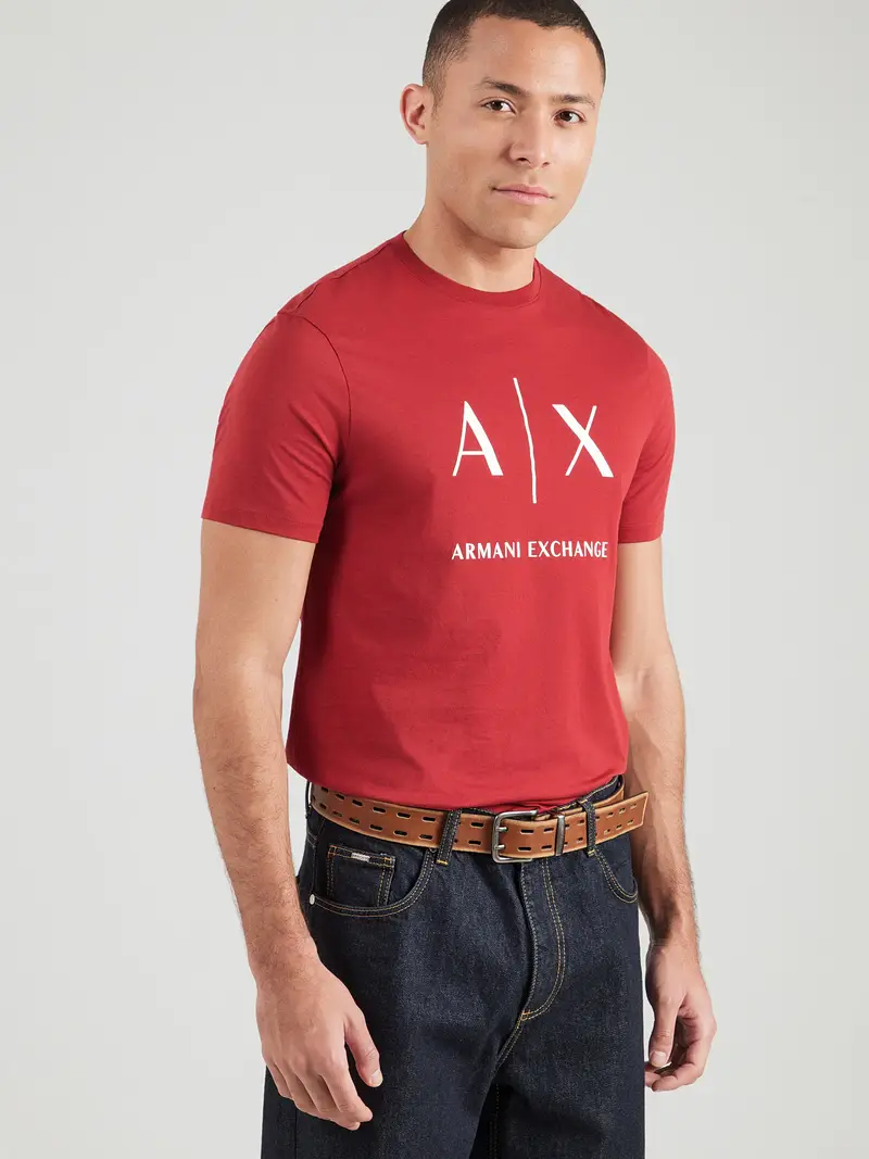 Maglietta rosso ciliegia / bianco miniatura 2