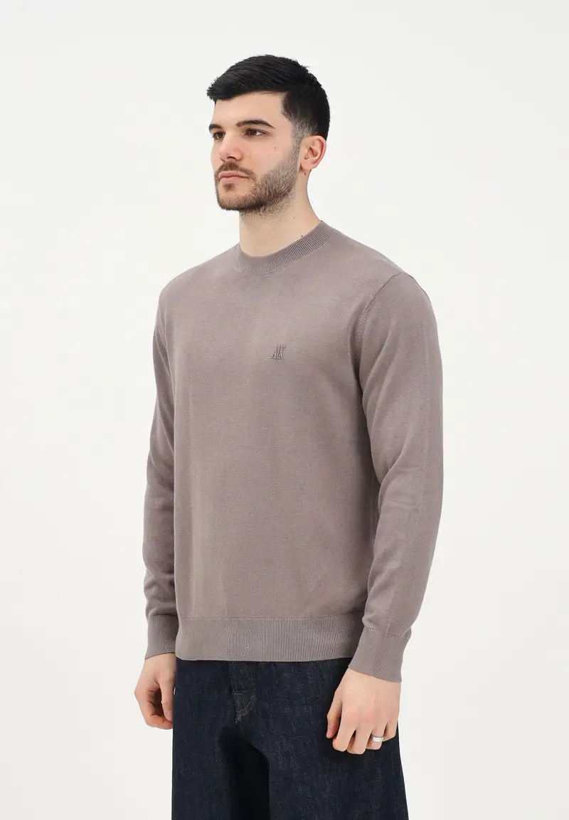 ARMANI EXCHANGE Maglioncino girocollo marrone da uomo