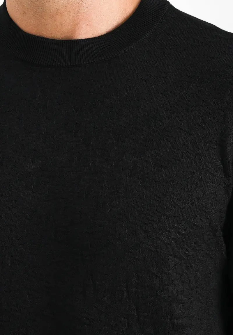 ARMANI EXCHANGE Maglioncino girocollo nero da uomo con logo A|X miniatura 2