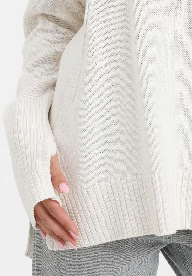 ARMANI EXCHANGE Maglioncino girocollo panna da donna con ricamo logo miniatura 2