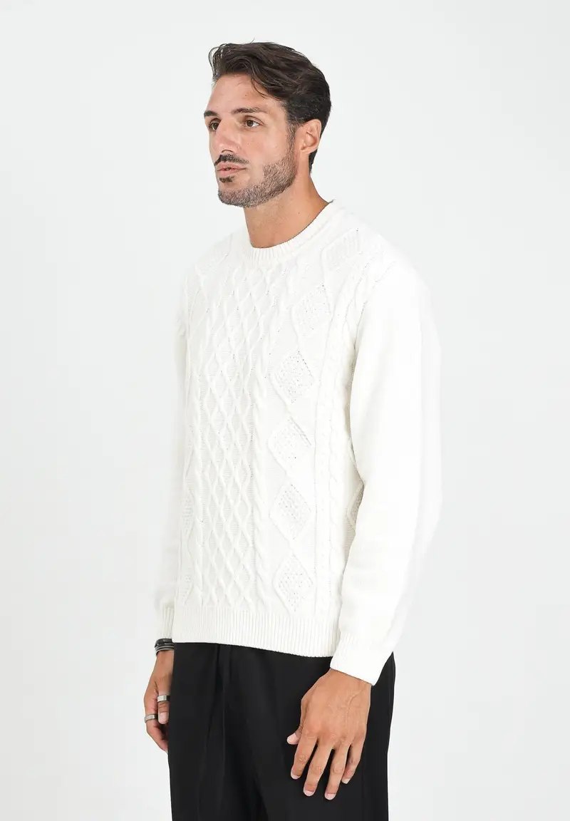 ARMANI EXCHANGE Maglioncino girocollo panna da uomo