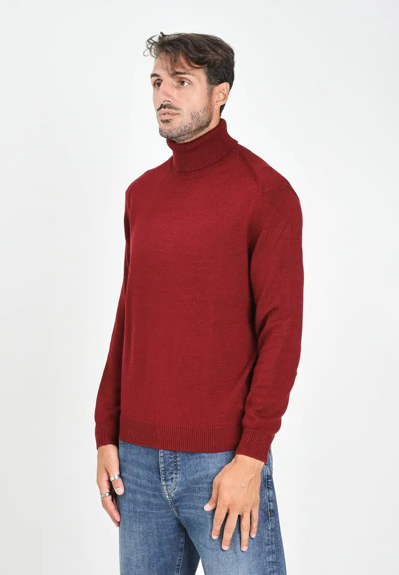 ARMANI EXCHANGE Maglione a collo alto bordeaux da uomo