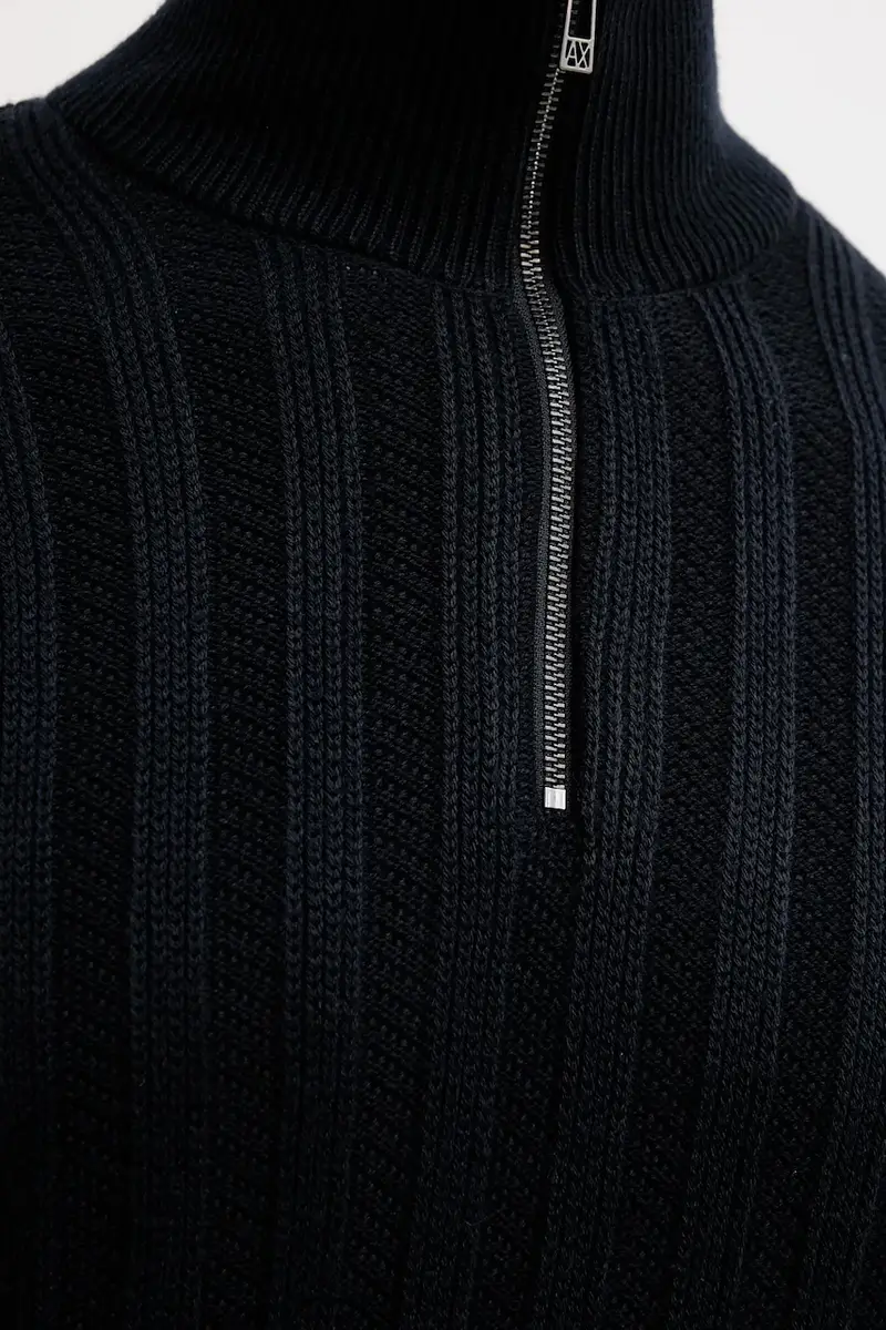 maglione con lana Blu navy miniatura 5