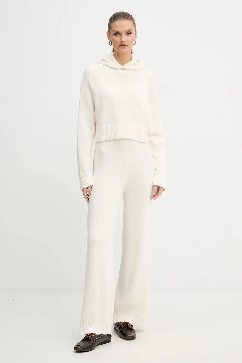 maglione con lana colore beige XW000767 AF13774 miniatura 2