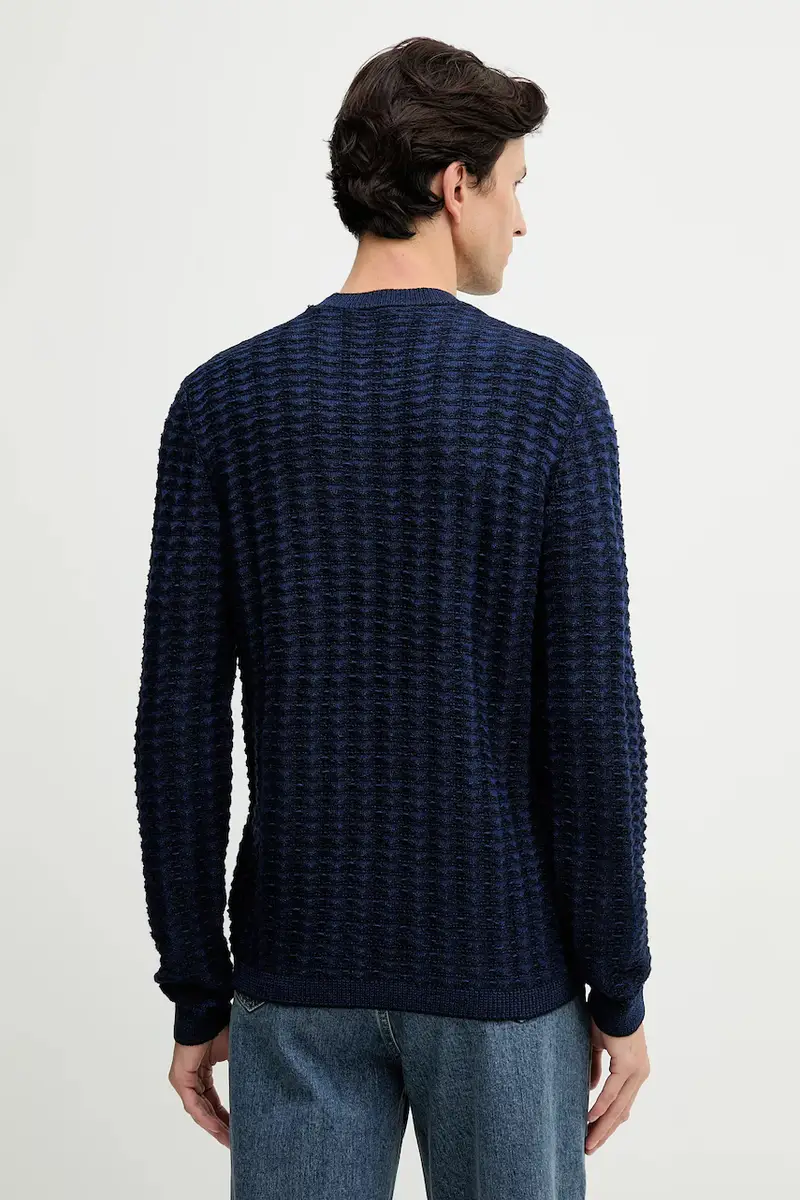 maglione con lana colore blu navy XM001321 AF11965 miniatura 3