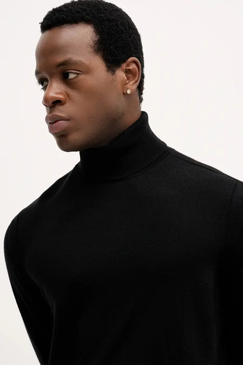 maglione con lana colore nero XM000900 AF11982 miniatura 4