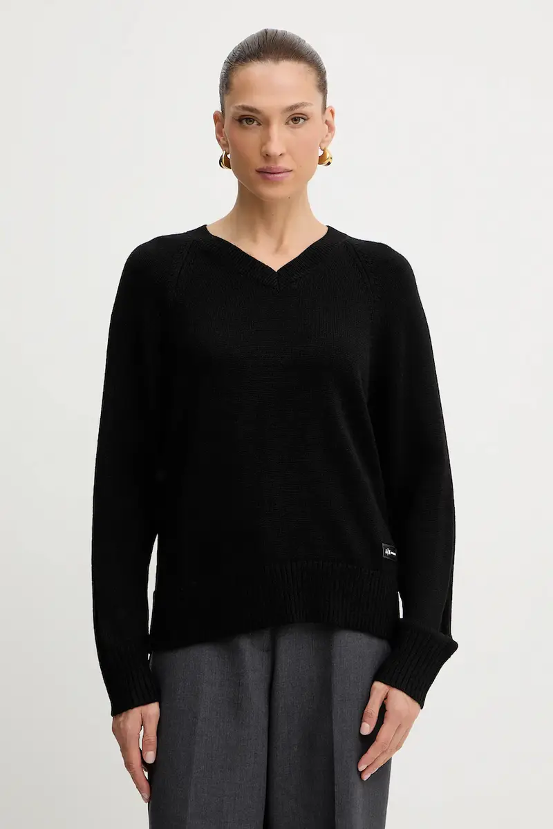maglione con lana colore nero XW001335 AF13774