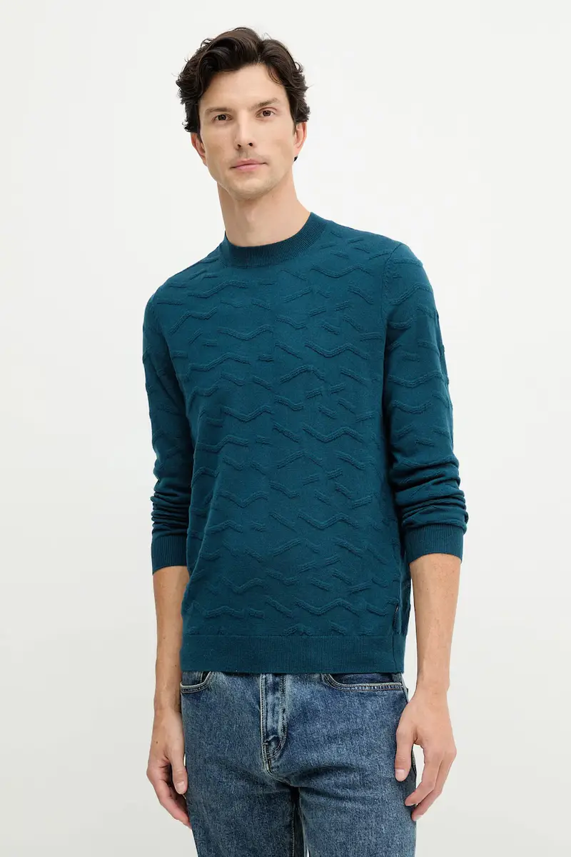 maglione con lana colore turchese XM001560 AF11982