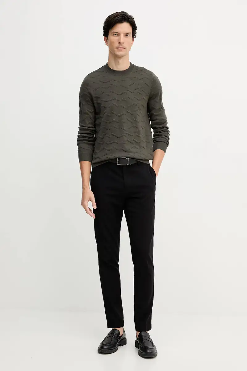 maglione con lana colore verde XM001560 AF11982 miniatura 2