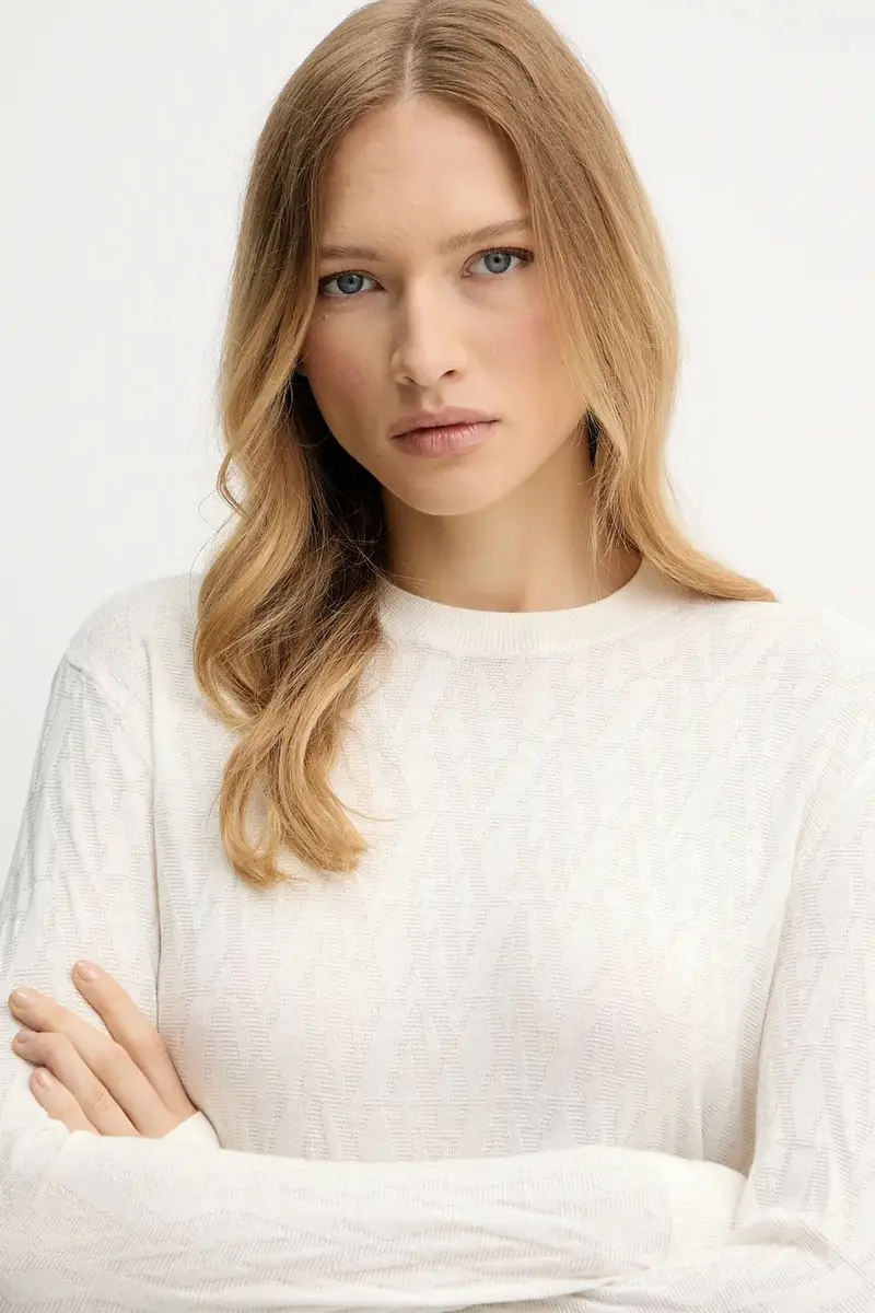 maglione donna colore beige XW001317 AF16619 miniatura 4