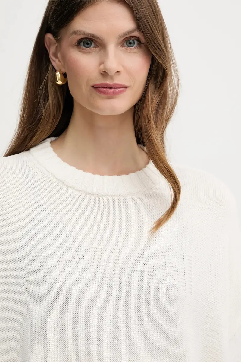 maglione in cotone donna colore beige XW000760 AF16552 miniatura 4