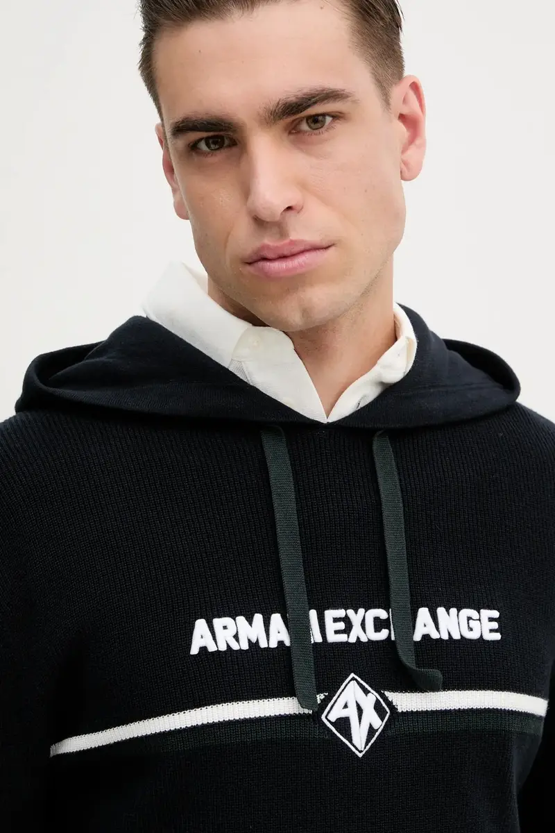 maglione in cotone uomo colore blu navy XM000180 AF11960 miniatura 4