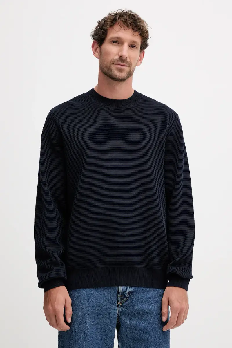 maglione in cotone uomo colore blu navy XM000915 AF11967