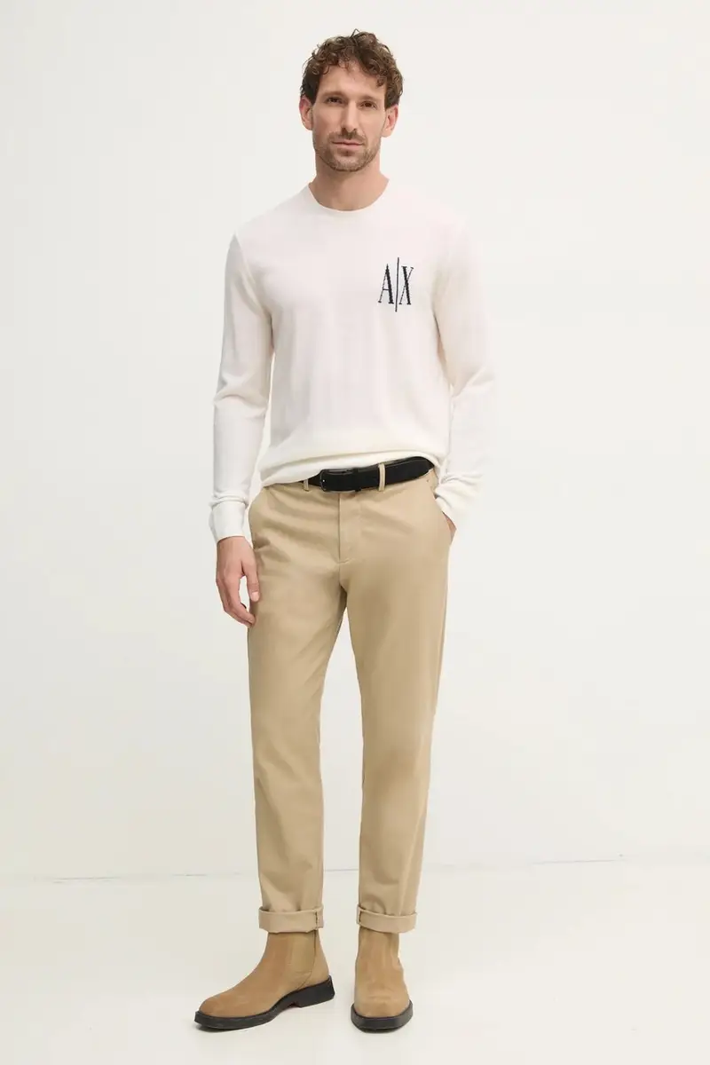 maglione in lana uomo colore beige miniatura 2