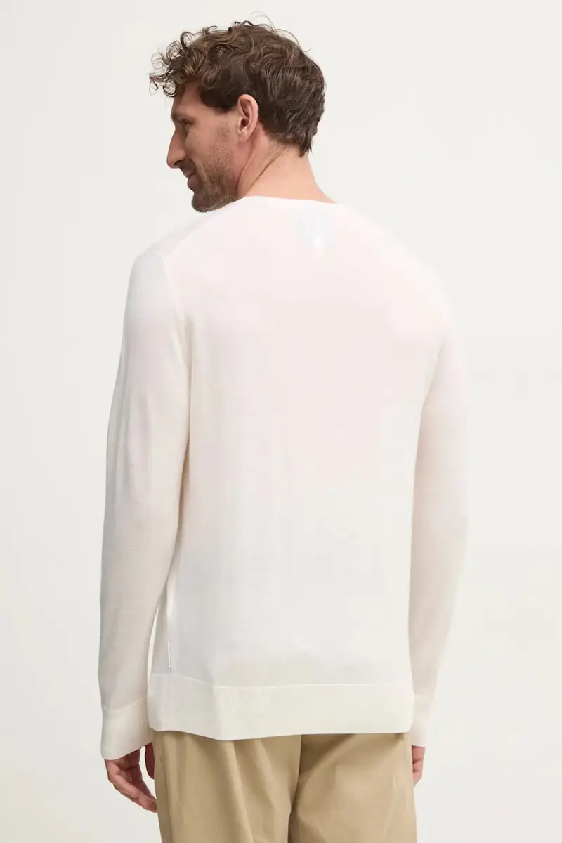 maglione in lana uomo colore beige miniatura 3