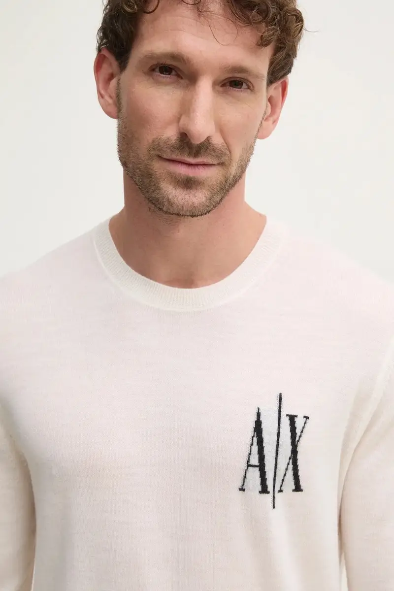 maglione in lana uomo colore beige miniatura 4