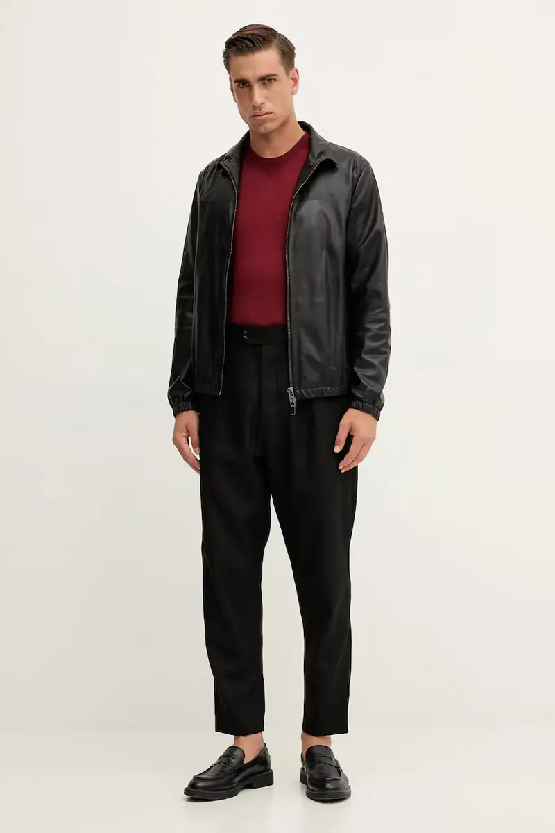 maglione in lana uomo colore granata 8NZM3A ZM8AZ miniatura 2