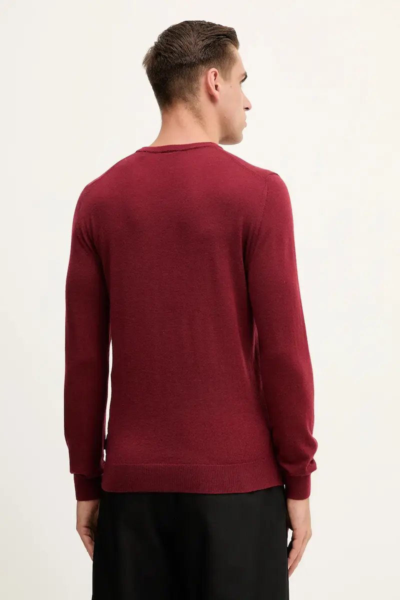 maglione in lana uomo colore granata 8NZM3A ZM8AZ miniatura 3