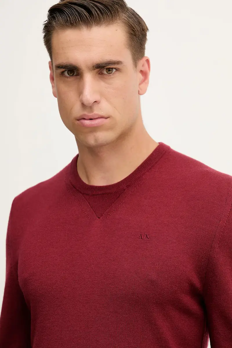 maglione in lana uomo colore granata 8NZM3A ZM8AZ miniatura 4