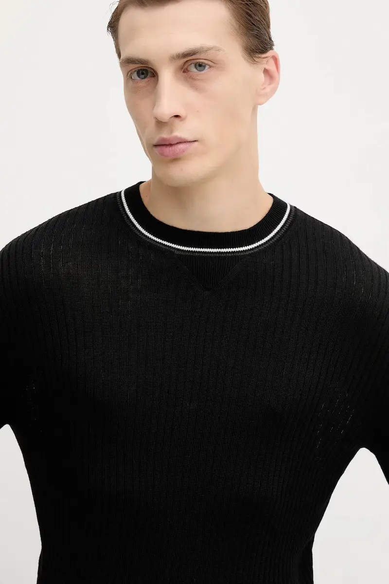 maglione in lana uomo colore nero XM000893 AF14007 miniatura 4