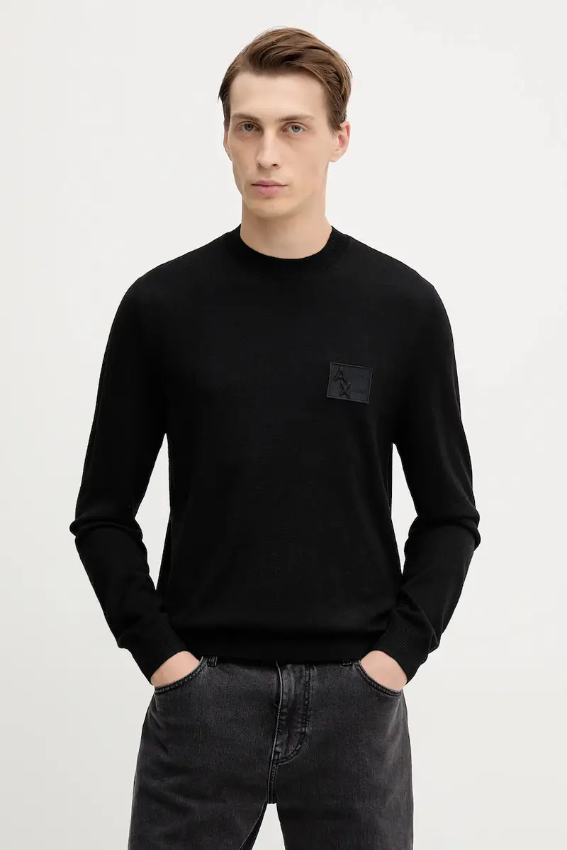 maglione in lana uomo colore nero XM001329 AF11982