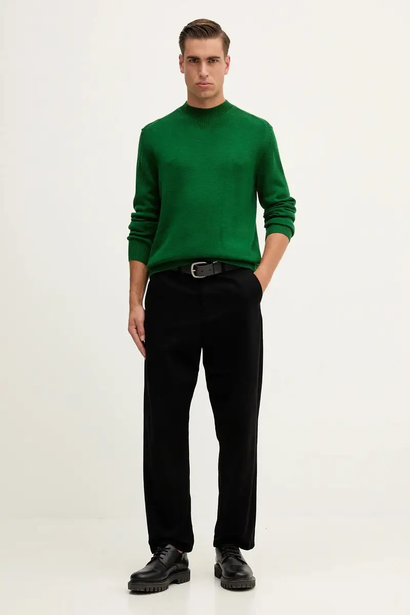 maglione in misto lana uomo colore verde XM001916 AF14008 miniatura 2