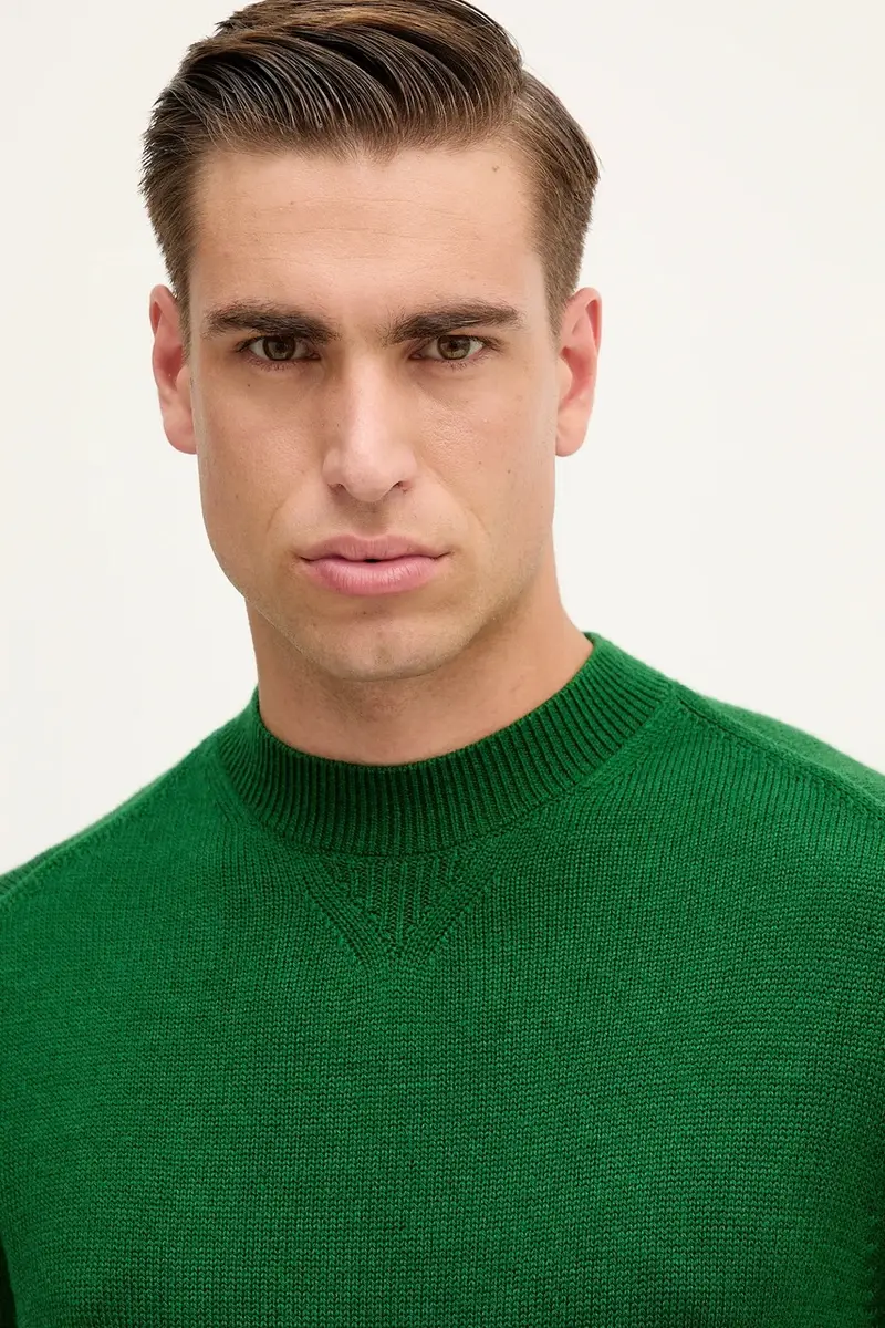 maglione in misto lana uomo colore verde XM001916 AF14008 miniatura 4