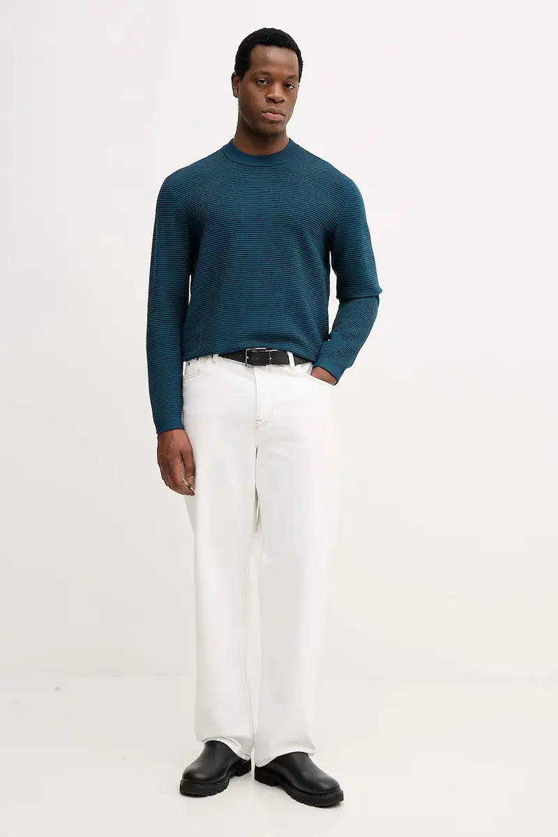 maglione uomo colore turchese XM000895 AF10454 miniatura 2