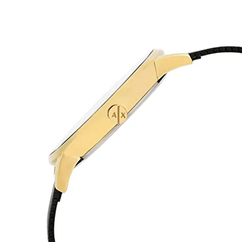 Armani Exchange Orologio a tre lancette da donna, cassa in acciaio inossidabile dorata da 36 mm e bracciale in acciaio inossidabile, AX5548 miniatura 2