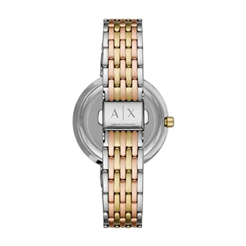 Armani Exchange Orologio a tre lancette donna, cassa in acciaio inossidabile multi da 36 mm con bracciale in acciaio inossidabile, AX5911 miniatura 2
