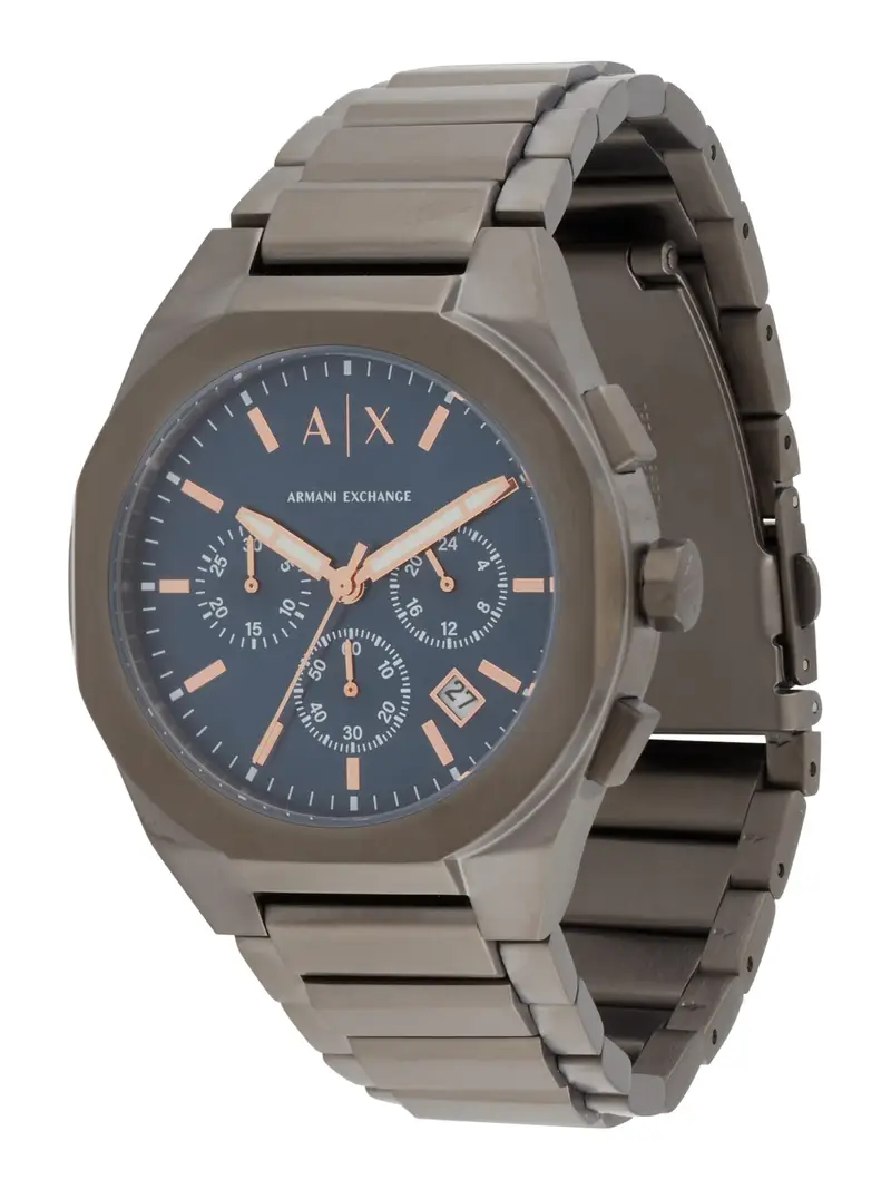 ARMANI EXCHANGE Orologio analogico blu notte / color fango