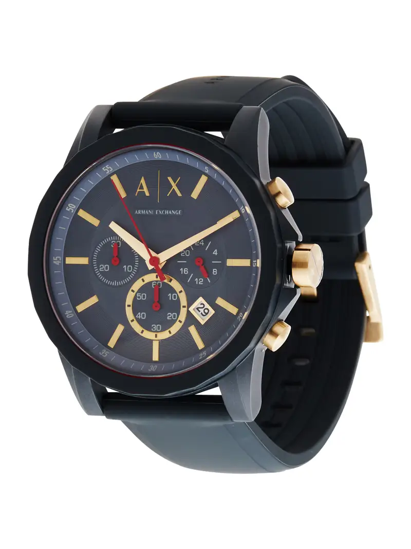 Orologio analogico blu notte / giallo oro / rosso fuoco / bianco