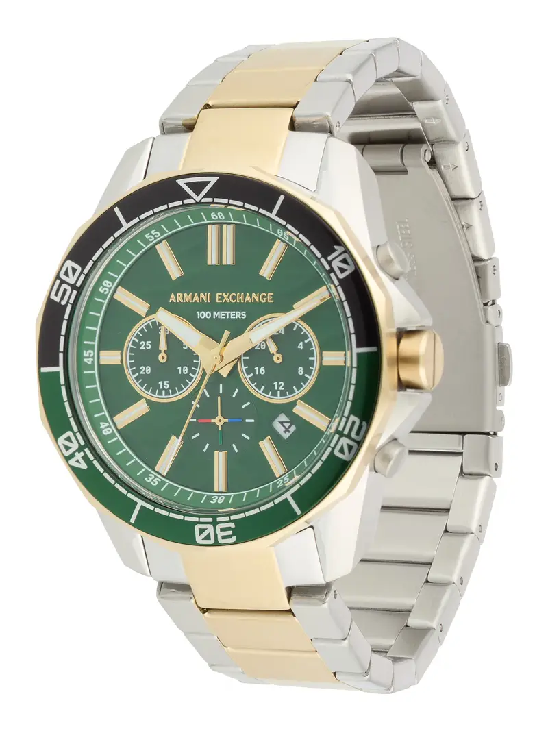 Orologio analogico oro / smeraldo / argento