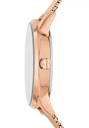 Armani Exchange Orologio da donna a due lancette, cassa in acciaio inossidabile oro rosa da 28 mm con bracciale in miniatura 3