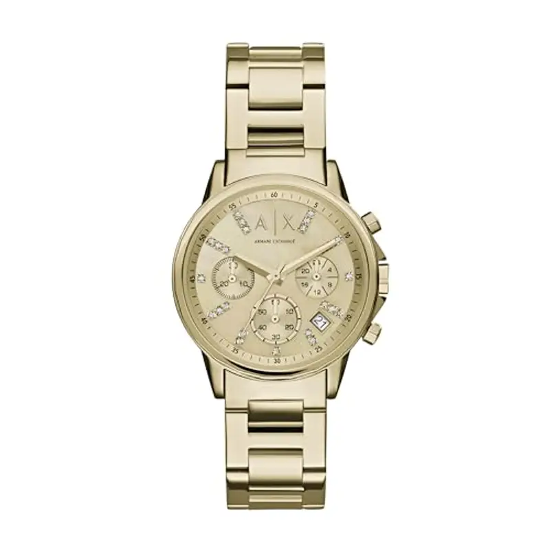 Armani Exchange Orologio da donna con cronografo al quarzo, cassa in acciaio inossidabile da 36 mm e bracciale in
