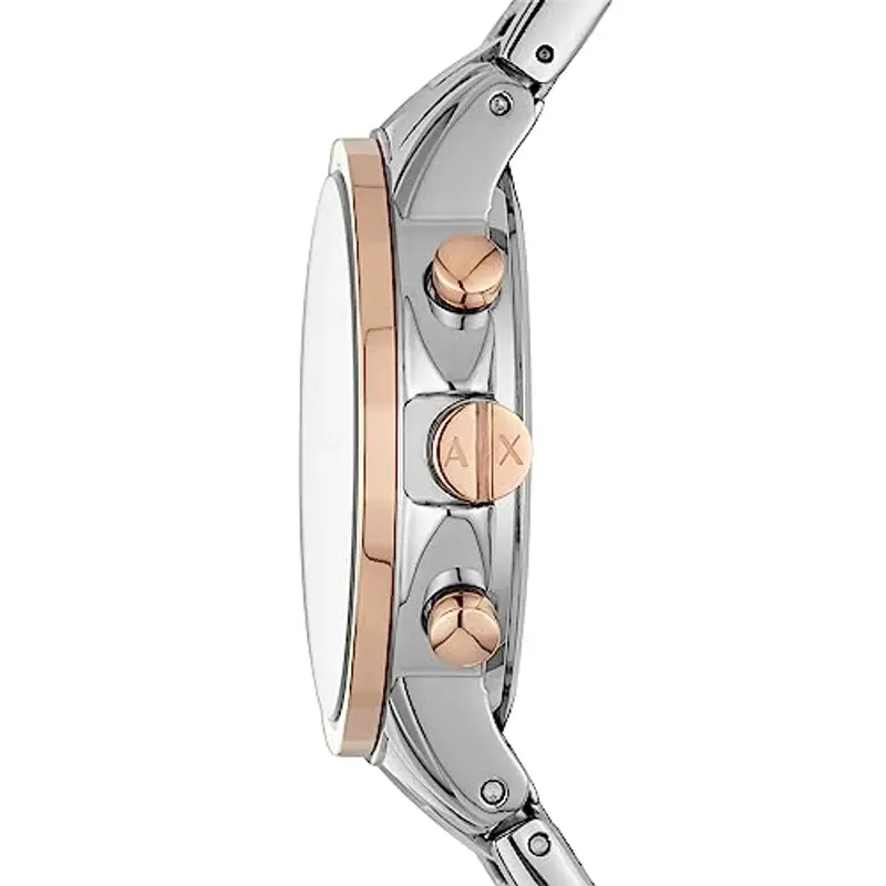 Armani Exchange Orologio da donna, cronografo al quarzo, cassa in acciaio inossidabile da 36 mm, 2t/rosa con bracciale miniatura 2