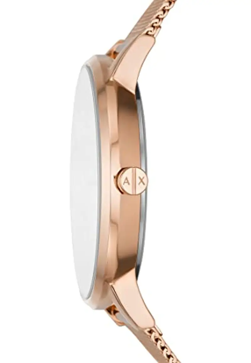Armani Exchange Orologio da donna, movimento a tre lancette, cassa in acciaio inossidabile oro rosa 36 mm con bracciale in acciaio inossidabile, AX5573 miniatura 2