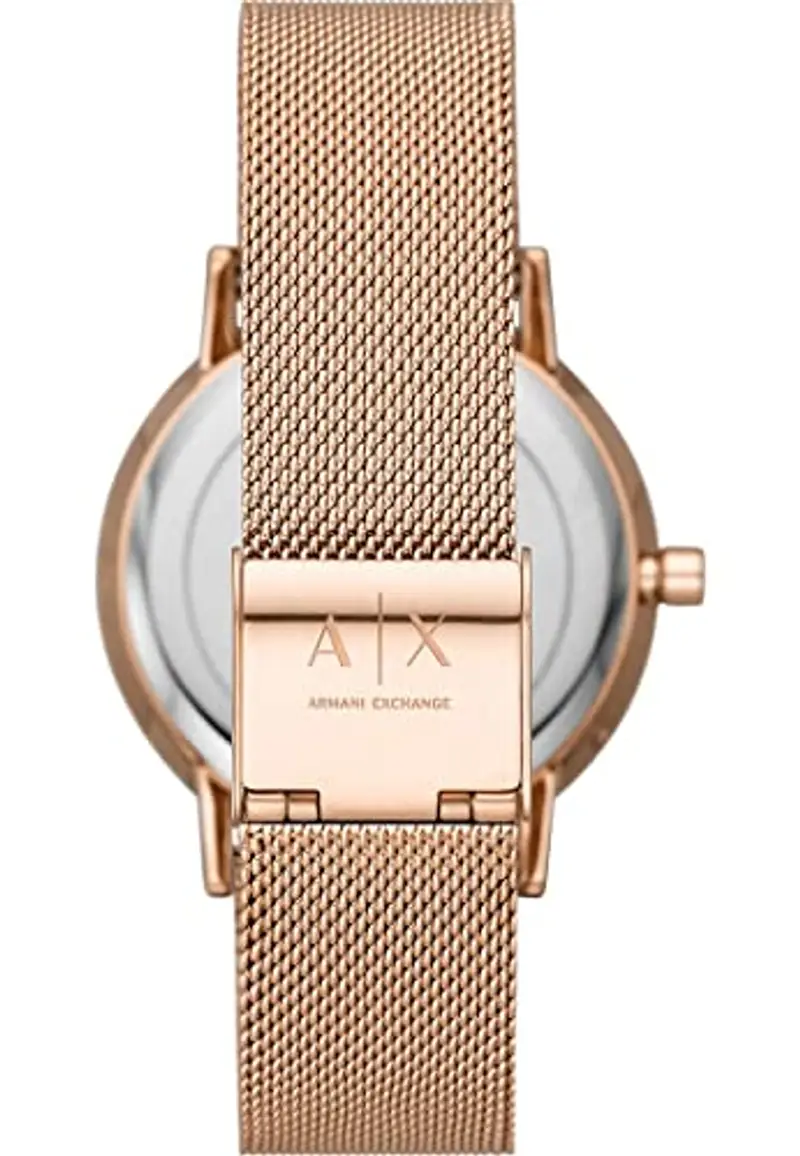 Armani Exchange Orologio da donna, movimento a tre lancette, cassa in acciaio inossidabile oro rosa 36 mm con bracciale in acciaio inossidabile, AX5573 miniatura 3