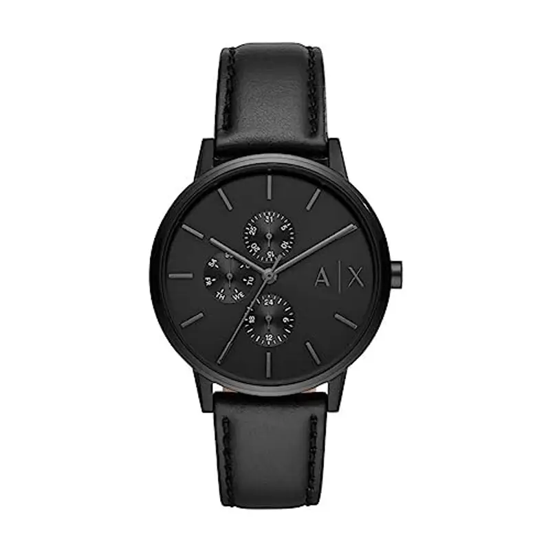 Armani Exchange Orologio da uomo, movimento al quarzo multifunzione, cassa in acciaio inossidabile nero da 42 mm con