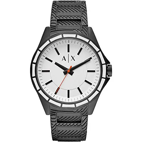 Armani Exchange Orologio per uomo, Movimento al quarzo a tre lancette e cassa da 44 mm con cinturino in acciaio, Grigio