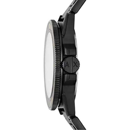 Armani Exchange Orologio per uomo, Movimento al quarzo a tre lancette e cassa da 44 mm con cinturino in acciaio, Nero e miniatura 2