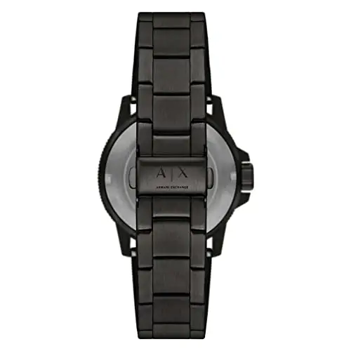 Armani Exchange Orologio per uomo, Movimento al quarzo a tre lancette e cassa da 44 mm con cinturino in acciaio, Nero e miniatura 3