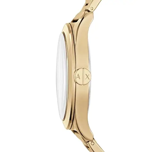 Armani Exchange Orologio per uomo, Movimento al quarzo a tre lancette e cassa da 44 mm con cinturino in acciaio, Oro miniatura 2