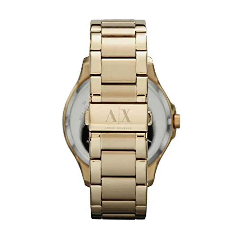 Armani Exchange Orologio per uomo, Movimento al quarzo multifunzione e cassa da 44 mm con cinturino in acciaio, Tonalità oro e nero jet miniatura 2