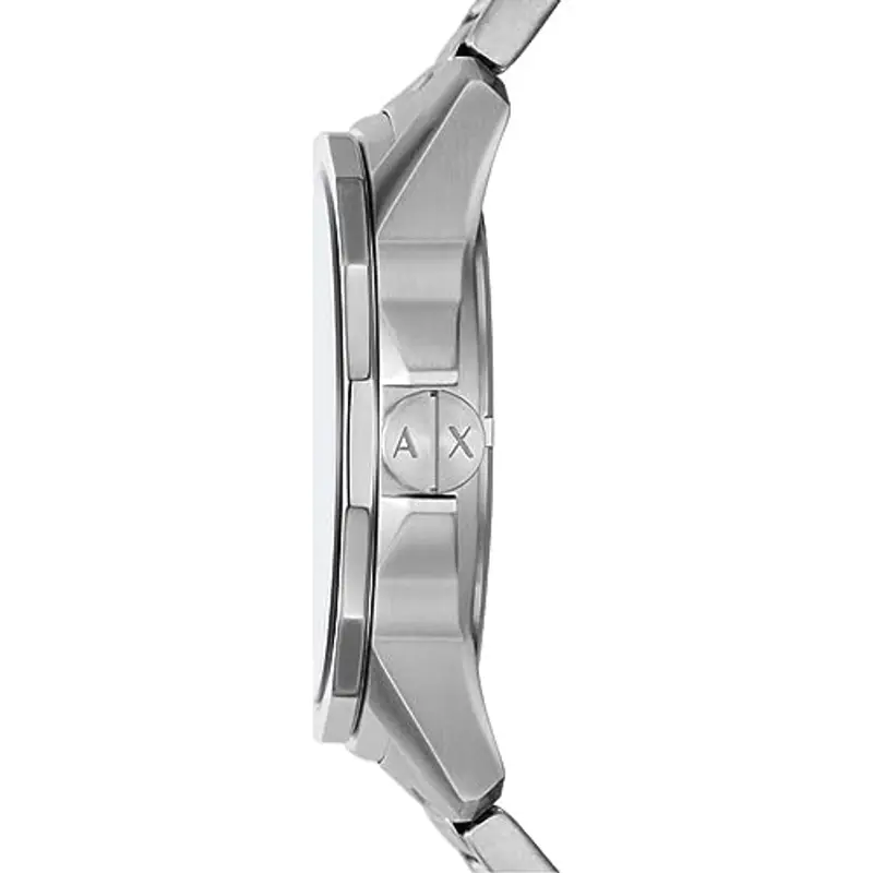 Armani Exchange Orologio per uomo, Movimento al quarzo multifunzione e cassa da 44 mm con cinturino in acciaio, Tono argento e grunge miniatura 3