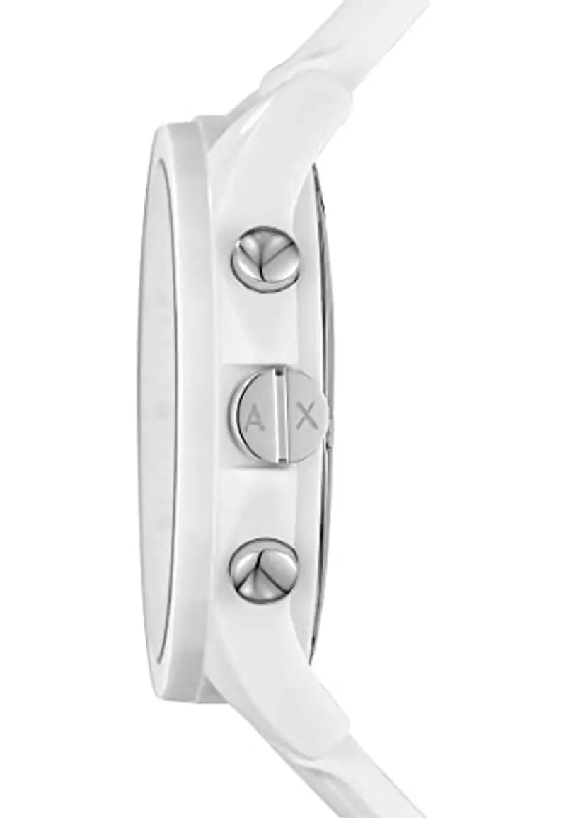Armani Exchange Orologio per uomo, movimento cronografo al quarzo e cassa da 44 mm con cinturino in silicone, Bianco miniatura 2