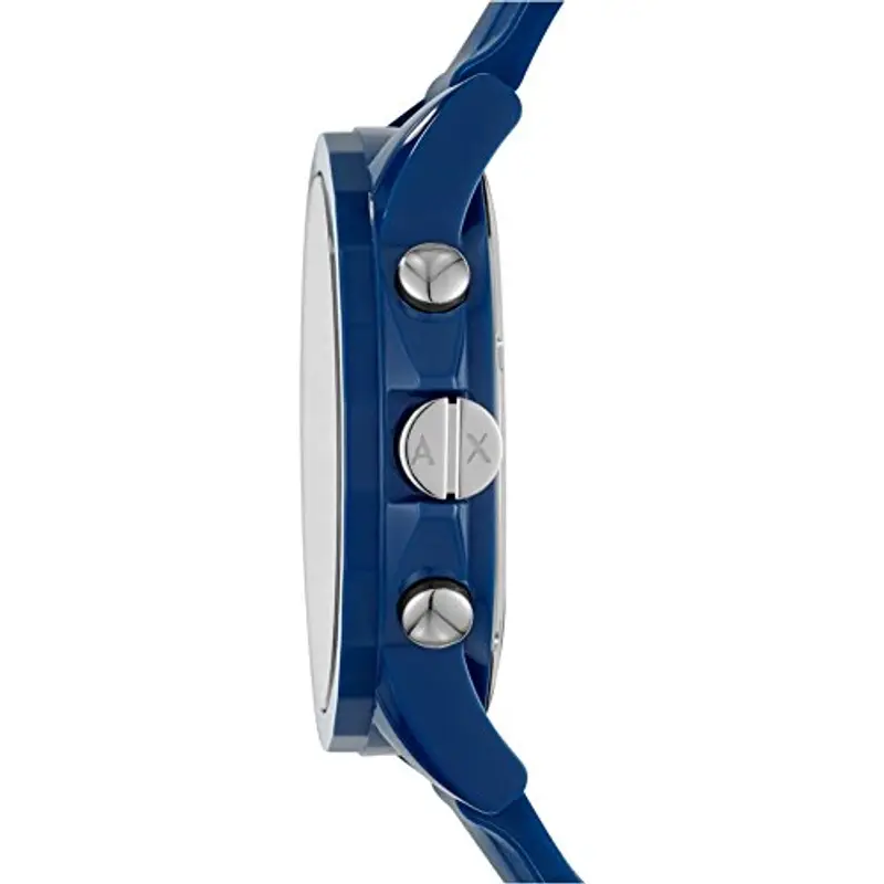Armani Exchange Orologio per uomo, movimento cronografo al quarzo e cassa da 44 mm con cinturino in silicone, Blu miniatura 2