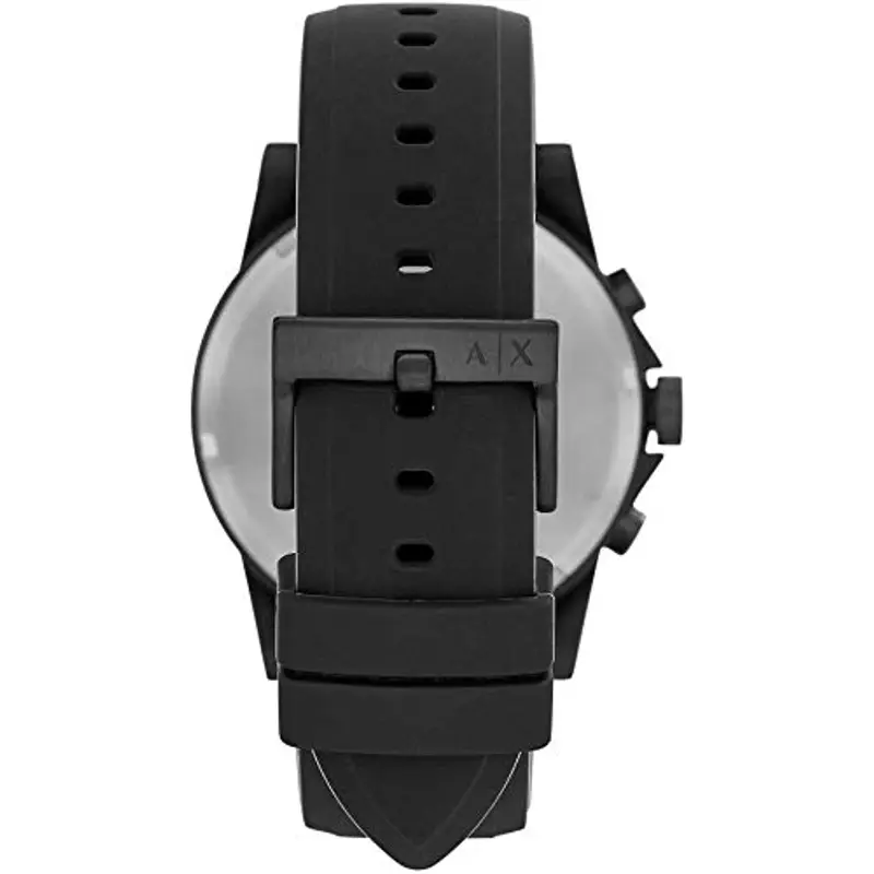 Armani Exchange Orologio per uomo, movimento cronografo al quarzo e cassa da 44 mm con cinturino in silicone, Nero e giallo miniatura 2